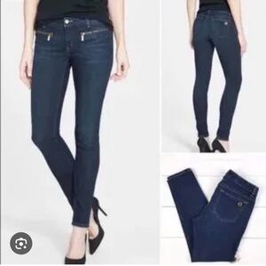 Michael Kors Women's Dark Blue Jeans featuring Attractive Front Zipper Pockets